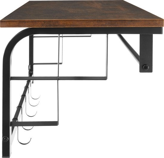 tectake - Porte-manteau mural avec étagère à chapeau Westwood - industriel foncé - 404433