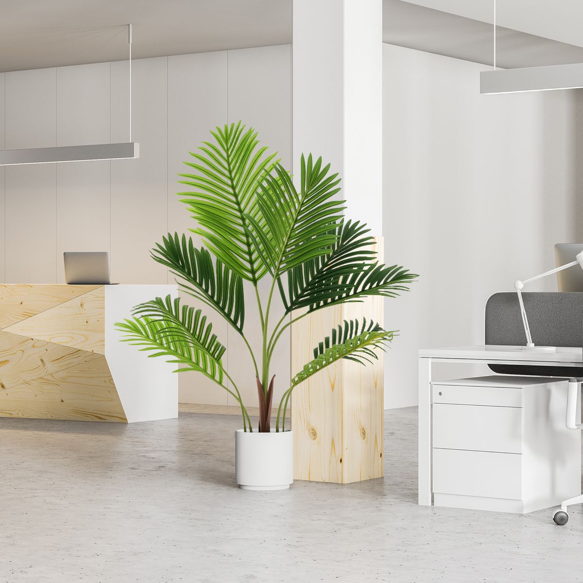 Ensemble de palmiers Areca artificiels Coast - 2 pièces - aspect réaliste - sans entretien - vert - 90 cm