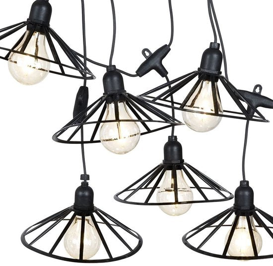 Vilde - Guirlande LED d'extérieur - 6 ampoules - 5,5 m - Fonction minuterie
