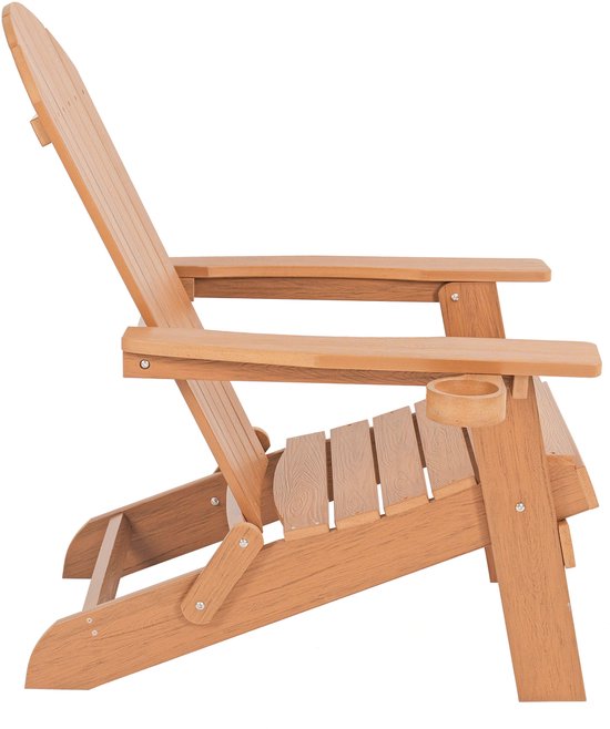 Chaise AXI Claire Adirondack marron – Chaise de jardin en plastique avec accoudoirs – Pliable – Dossier haut – Chaise de jardin – 84,5 x 77 x 95,5 cm – Durable et résistante aux intempéries