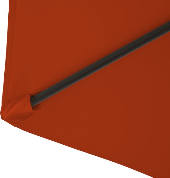 Parasol AXI Noor à tige Ø 300 cm, aspect chêne/terracotta – Armature thermolaquée – Inclinable
