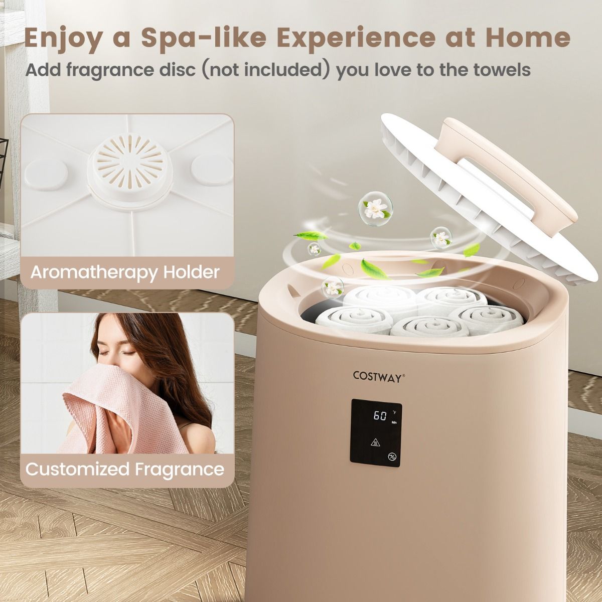 Sèche-serviettes Coast - Capacité de 18 litres - Écran LED - Marron café