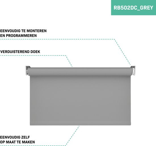 VONROC SMART BLINDS - Store électrique - Extension - 70 x 190 - Gris - Sans télécommande ni câble de chargement