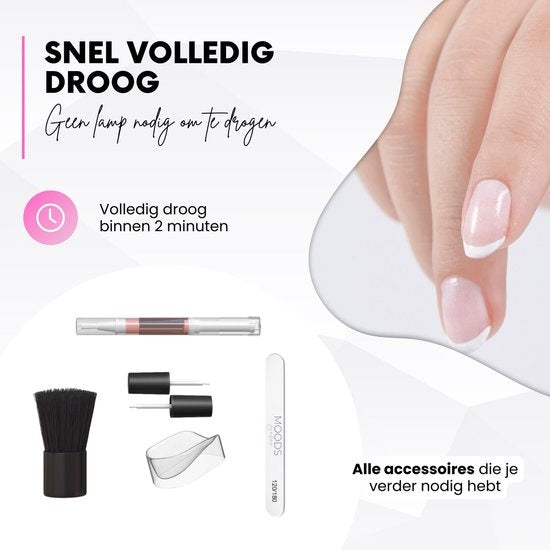 Moods Gellac - Kit de démarrage de poudre à tremper - The Nude - 6 couleurs - Pack de démarrage pour ongles acryliques - Dip Nails