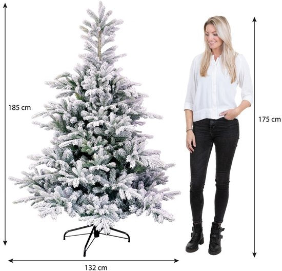 Black Box Trees Grimshaw - Sapin de Noël artificiel - H 185 x Ø 132 cm - Vert givré