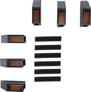 BLACK+DECKER Kit de 6 supports à bagages - Organisateur de coffre - pour valises, cartons de déménagement, courses et plus encore - Butées de chargement - Pinces à bagages - Plastique - Noir