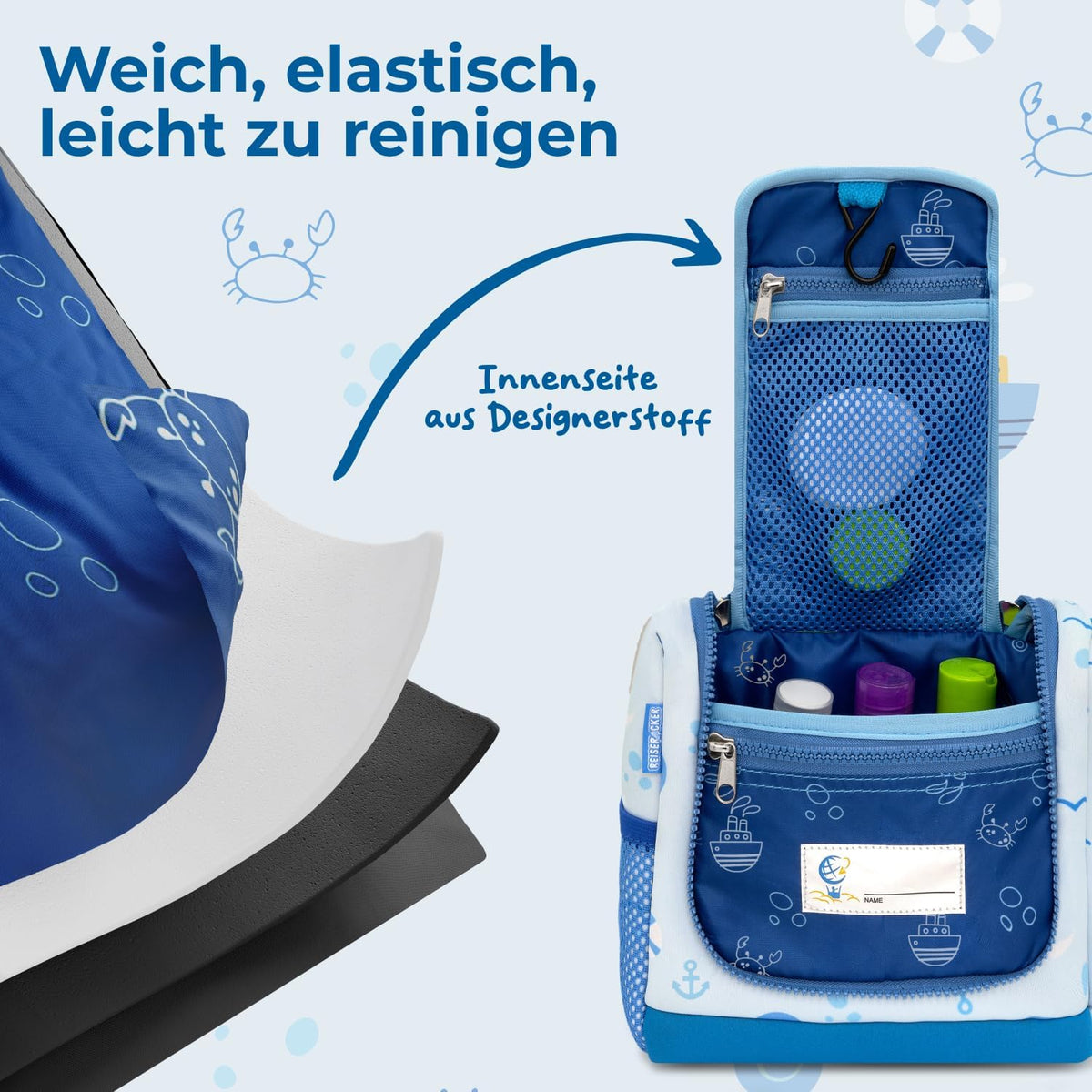 REISERACKER Trousse de toilette pour enfants - bleu