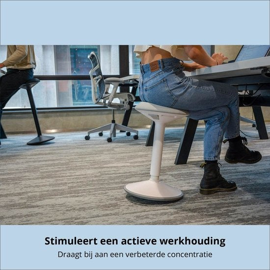 Tabouret oscillant Bckz noir | Hauteur 55-80 cm | Tabouret d'équilibre | Tabouret assis-debout | Chaise de bureau ergonomique | Tabouret en forme de selle