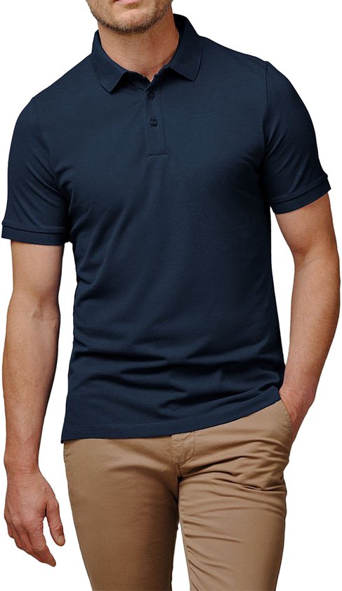 Bamboo Elements - Polo pour homme - Bleu marine - Taille XXXL - Polo pour homme - Manches courtes - Tissu piqué - T-shirt pour homme - Bambou