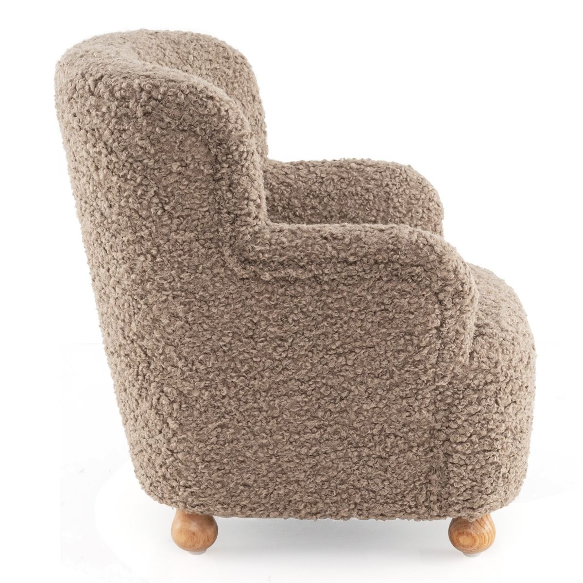 Fauteuil pour enfant Coast avec dossier - pieds en bois - chaise rembourrée pour enfant - marron clair