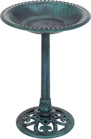 Coast Mangeoire/Bain d'oiseaux - Freestanding, Mangeoire d'oiseaux, Jardin/Terrasse - Ø 51 x 72 cm - PP avec résine - Vert