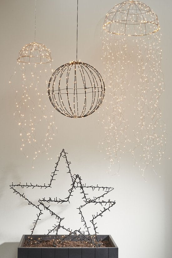 Luca Lighting Lustre Méduse avec éclairage LED blanc chaud - H150 x Ø45 cm - Silver