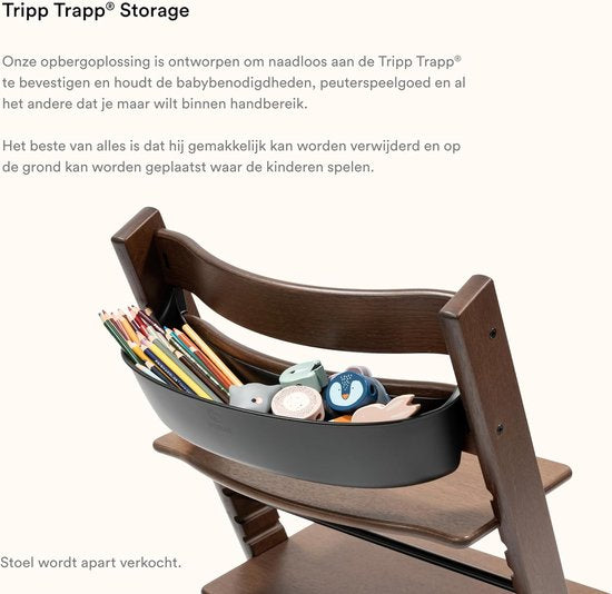 Chaise Stokke® Tripp Trapp® - Bac de rangement Storage | Noir