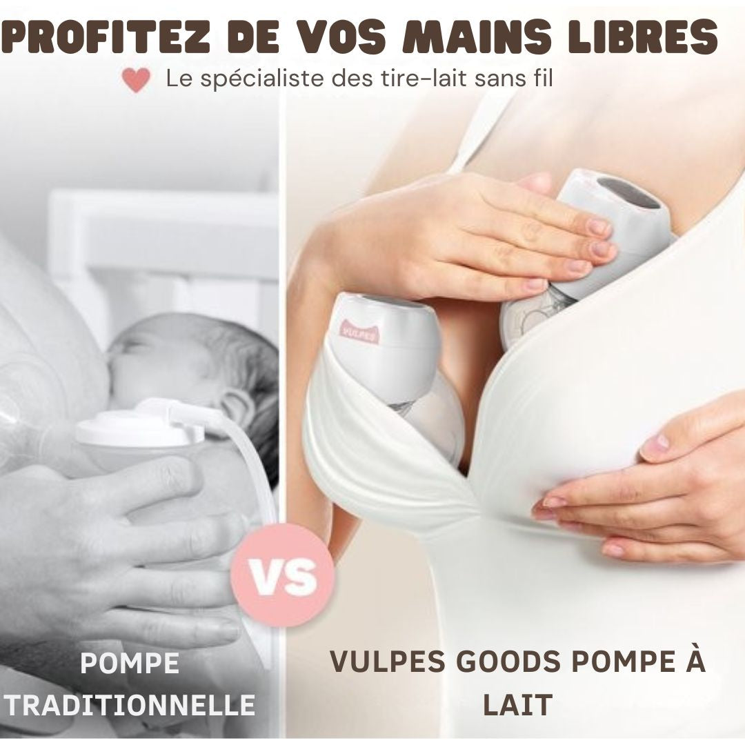Tire-lait mains libres -  Vulpes Goods® BabyCare -Tire-lait électrique sans fil - Double tire-lait électrique - Portable - 2 pièces