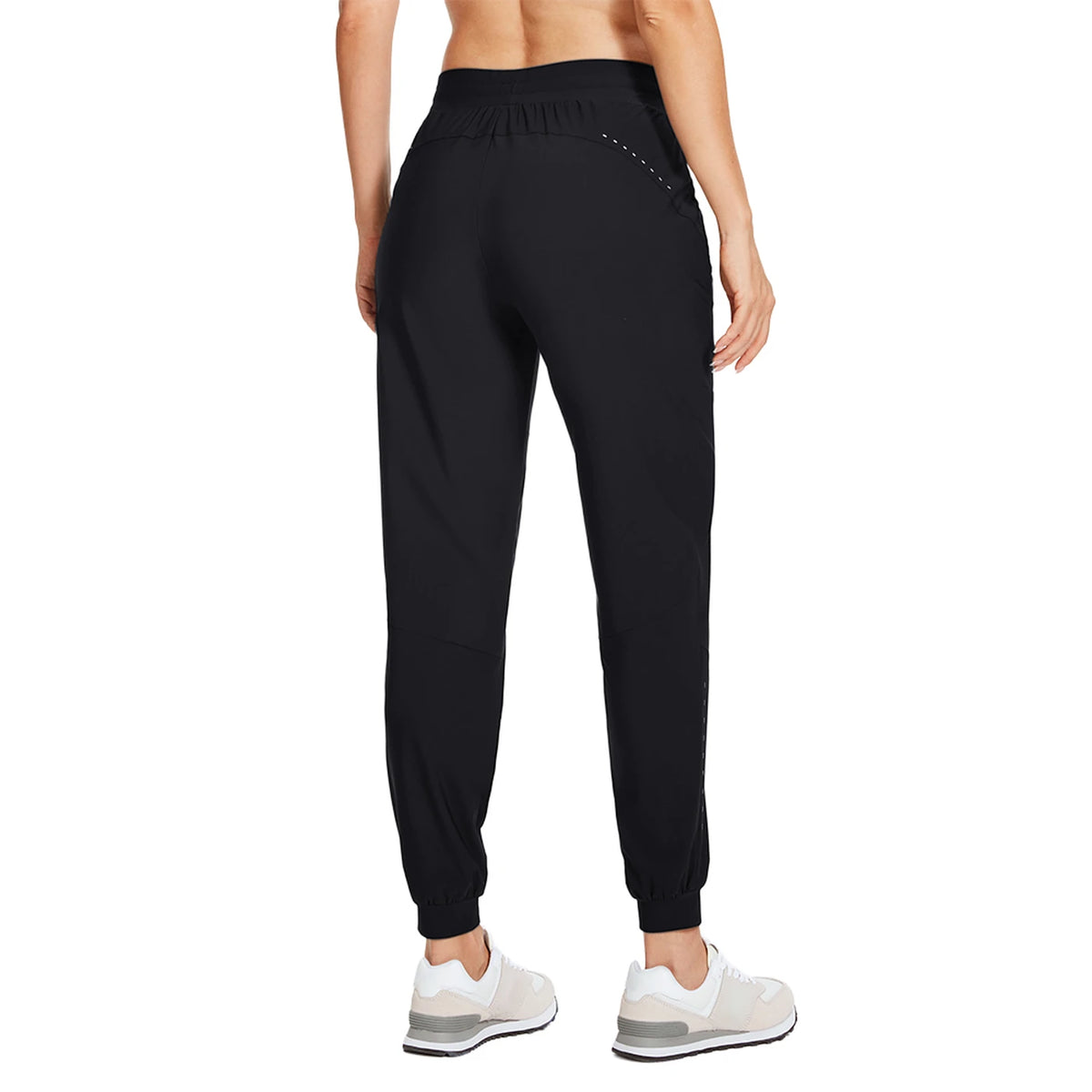 Pantalon de jogging Willit pour femme - Léger et à séchage rapide - Avec poches zippées - M - Noir