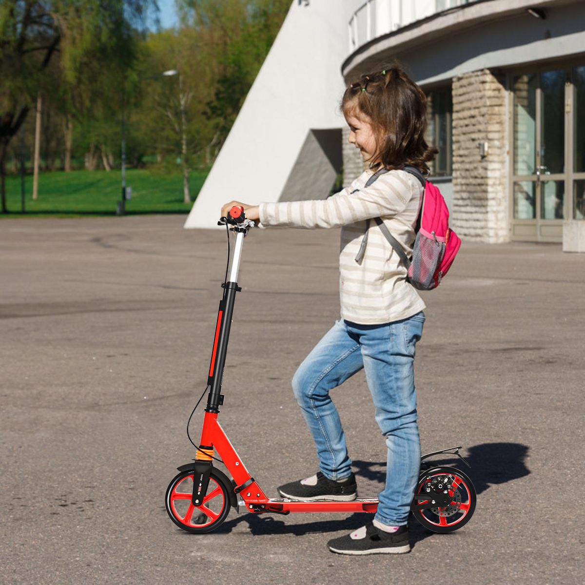 Trottinette pliable pour enfants Coast - guidon réglable - avec freins - alliage d'aluminium - argent