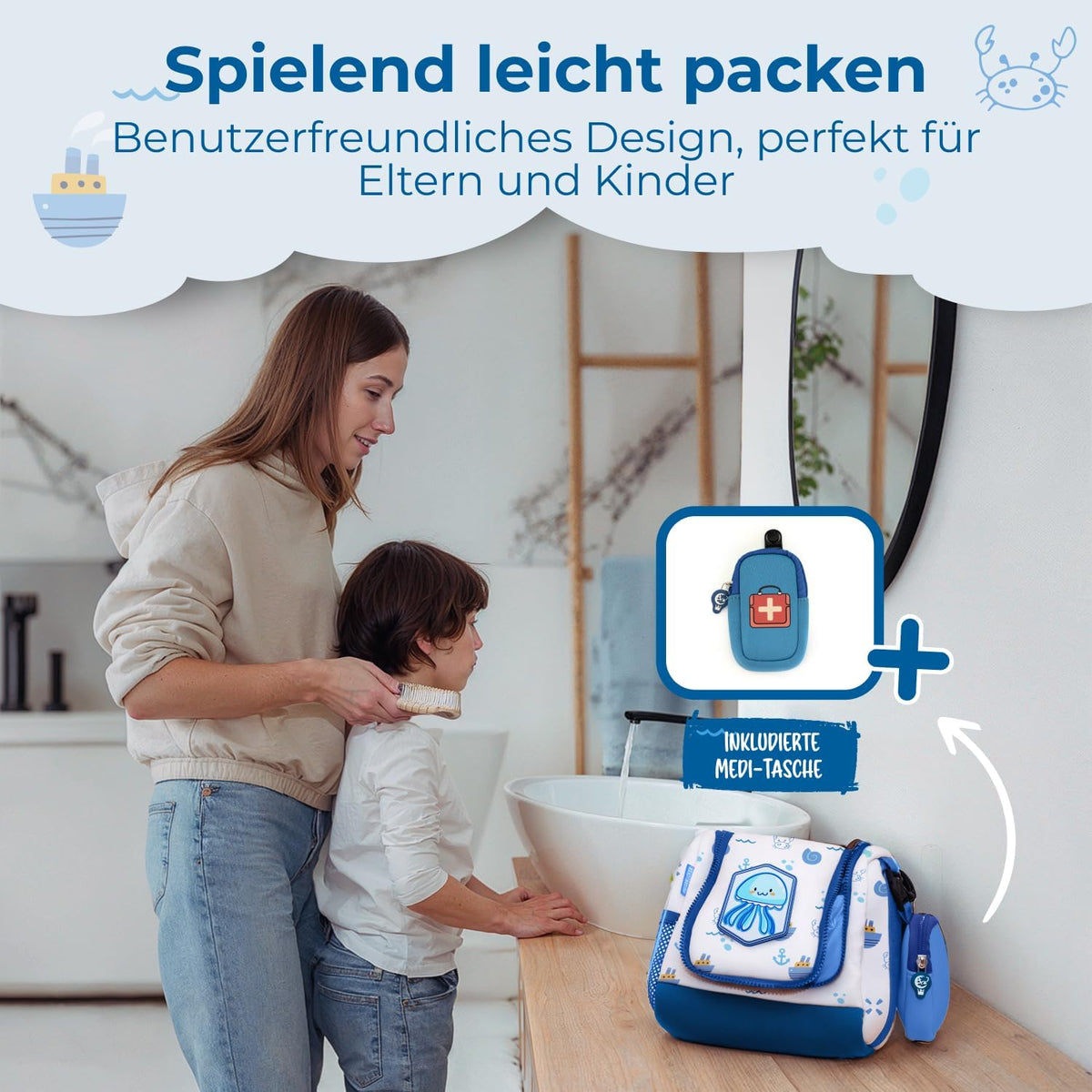 REISERACKER Trousse de toilette pour enfants - bleu