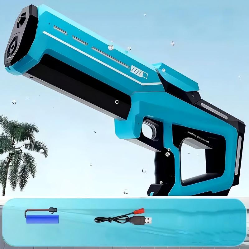 Pistolet à eau électrique avec fonction de tir automatique, version lumineuse, bleu