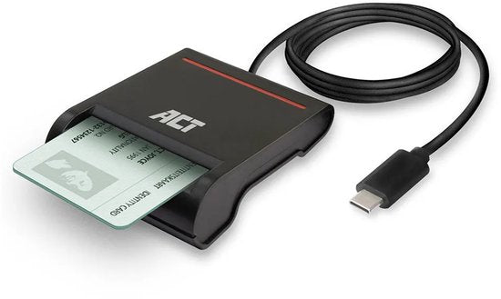 Lecteur de carte à puce eID USB-C externe ACT, compatible avec les cartes d'identité belges AC6020
