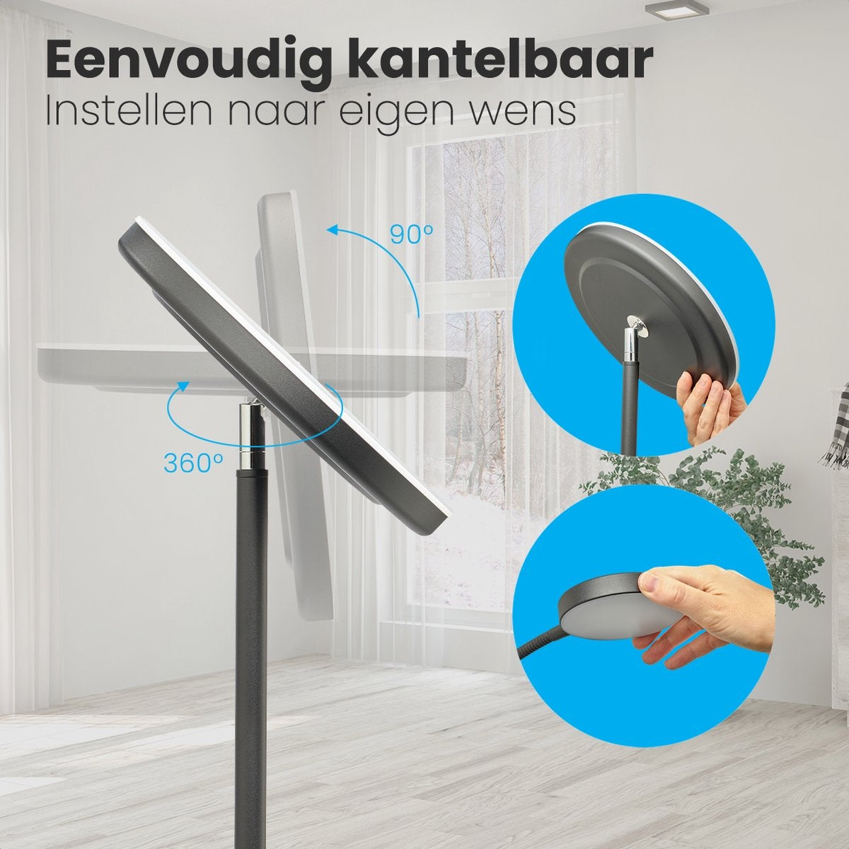 Lampadaire LED moderne Auronic -Lampadaire sur Pied  - 181cm - LED -Super Lumineux -  télécommande - chambre salon - Noir