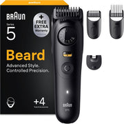 Tondeuse à barbe Braun Series 5 BT5520 + 4 accessoires - 40 longueurs - Lame de rasage tranchante - Noir