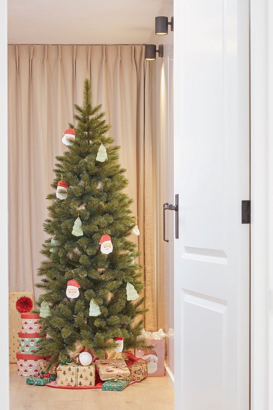 Triumph Tree Bristlecone Fir Pilar - Sapin de Noël étroit pour petits espaces - Décoration de Noël au charme imposant - Sapin artificiel avec 752 branches de sapin - H 230 x Ø 94 cm - Vert