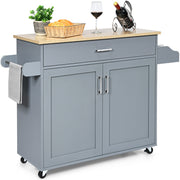 Coast îlot de cuisine voiture chariot de rangement roulant grande armoire 116 x 40 x 85 cm gris + nature