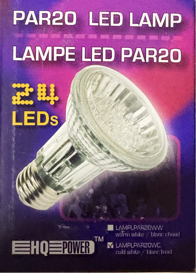 Lampe à Led Par20 - 24 Leds - Blanc froid - 6400K