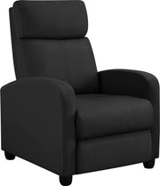 Fauteuil de détente Yaheetech – Noir – 87 x 61,5 x 99 cm – Fauteuil inclinable avec repose-pieds