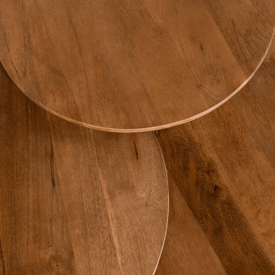 Table d'appoint Viktor Light brown - Ø 60 cm - Bois de manguier