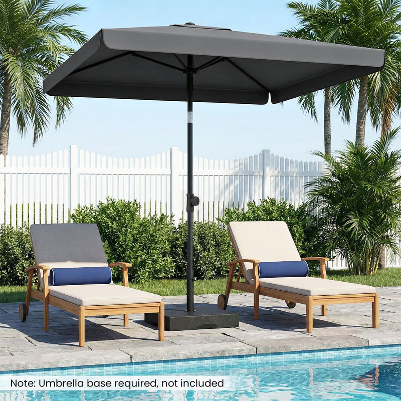 Parasol de balcon Coast - rectangulaire - inclinable à 30° - gris 200 x 130 cm