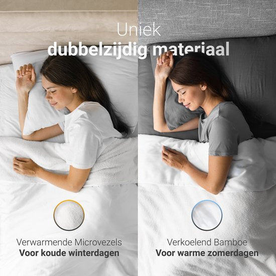 Couverture lestée CozySense® 10 kg - 2 personnes - Couverture lestée - Couverture lestée avec répartition de la pression GLASS-Flow® - Couverture lavable incluse - 200x200 cm - Blanc