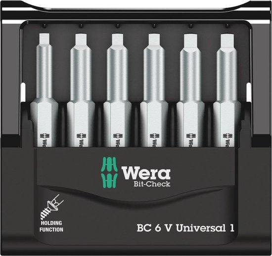 Wera Bit-Check 6 V Universal 1 05056478001 Jeu de 6 embouts à empreinte carrée (Robertson) Zone de torsion
