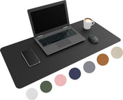 Tapis de bureau professionnel en cuir synthétique WURK - Tapis de souris - Accessoires de bureau - Tapis de souris XXL- Inclut un clip de câble - 90x45 - Noir