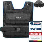 Gilet lesté réglable DH FitLife 20 kg, compact et stable, pour le développement musculaire et la musculation, gilet lesté, gilet de course à pied pour femmes et hommes, gilet de fitness, gilet d'entraînement