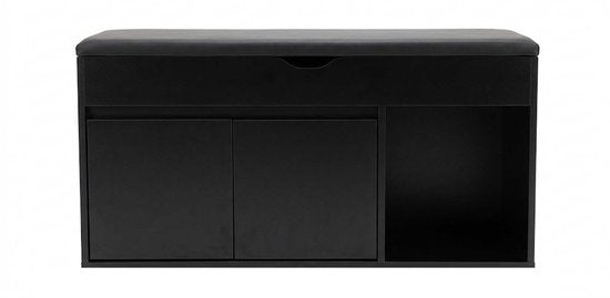 VDD - Armoire à chaussures - Rangement à chaussures - Banc d'entrée - Noir