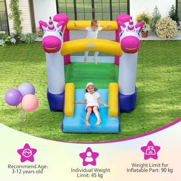 Château gonflable Coast Multicolore - Château gonflable 2-en-1 avec toboggan et partie sautante - 260 x 195 x 219 cm