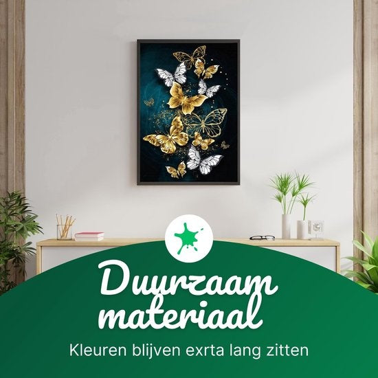 Rubye® Painting By Number Adults - Butterflies - Pinceaux inclus - Canvas Painting canvas - Colour by Number - 40x50cm
