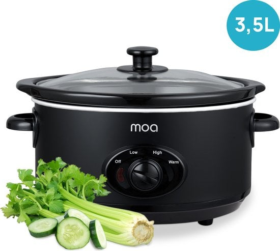 Mijoteuse MOA - 3.5 litres - Bac intérieur en céramique - Noir - SC35B
