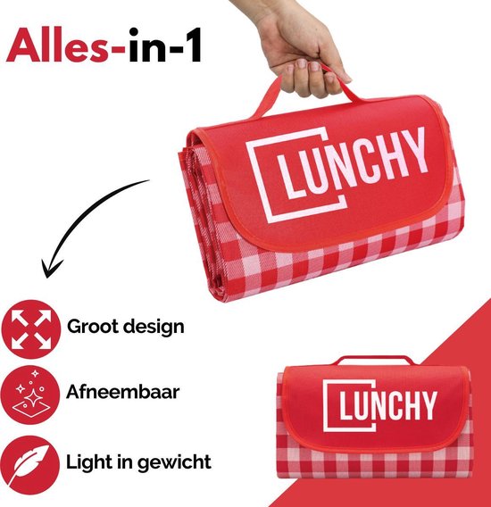 Lunchy Picnic XXL - Tapis de pique-nique imperméable - 200x200 cm