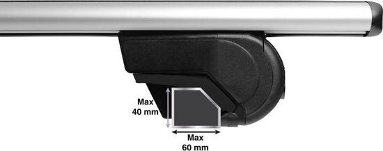 Kit de barres de toit Twinny Load F01 – Barres de toit Flybar en aluminium – Pour les voitures équipées de barres de toit ouvertes ou fermées – Verrouillables – Homologuées TÜV-GS – 124 cm – Capacité de charge maximale : 100 kg