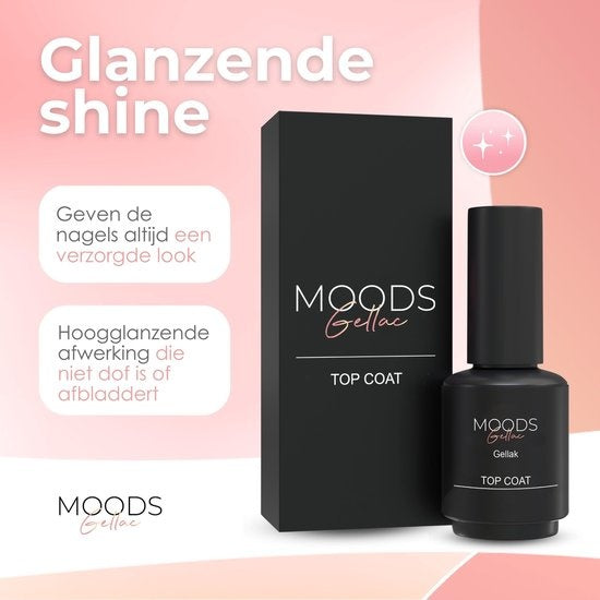 Moods Gellac - Top Coat - Vernis à ongles - Gel Paint Starter Pack - Ongles - Gel Paint Set - 15 ML