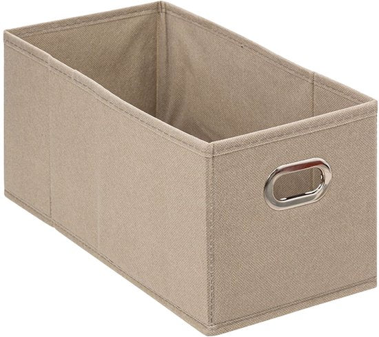 Panier de rangement 5Five en lin beige - 15 x 31 x 15 cm (S) - Pliable