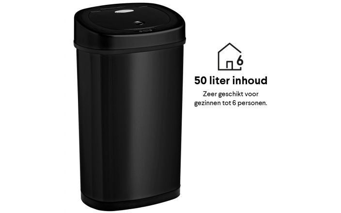 Poubelle avec capteur infrarouge - Homra FONIX - 50 litres - Noir