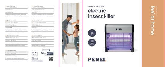 Perel Désinsectiseur, électrique, grille de tension 2800 V, bac de récupération amovible, 30 m², métal