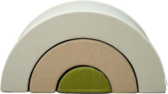 Blocs en mousse Sunny Seli Rainbow – Blocs souples pour grimper, empiler et jouer – Beige, marron et vert – Blocs en mousse Softplay – Jouets Montessori – Lot de 3 – À partir de 12 mois – Jouer et apprendre en toute sécurité