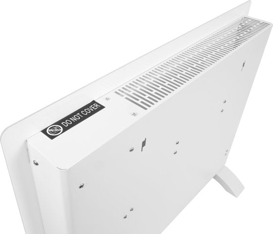 Chauffage électrique - VONROC  - Convecteur avec panneau en verre - 750W/1500W - Jusqu'à 18m2 - Contrôlé par l'application (via Wifi) et manuellement - Blanc