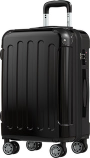 TRVLMORE Valise à main - 45L - Serrure TSA - Léger - Extensible - Trolley - 54x36x22cm - Noir