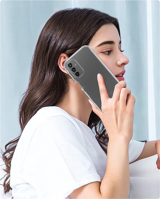 Podec 2-in-1 Case with screen protector suitable for Samsung Galaxy A14 Transparent Phone Case - Anti-Shock Case Cover