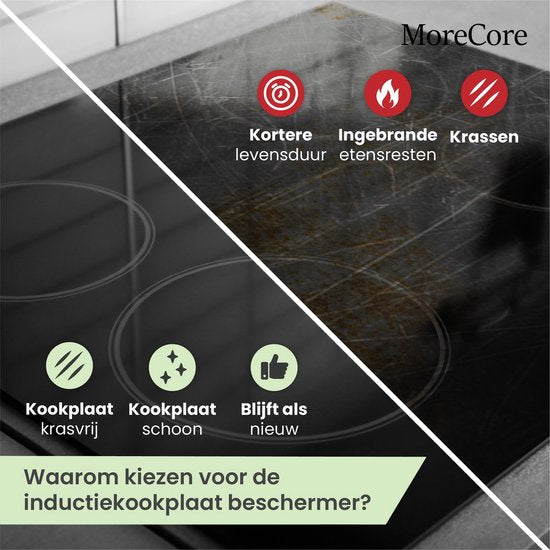 Protecteur pour plaque à induction MoreCore - Résistant à la chaleur jusqu'à 280 °C - Tapis d'induction ronds - Protège-casseroles - Dessous-de-casserole - Plaque de protection pour plaque de cuisson - Tapis d'induction - Protecteur d'induction - Plaque d